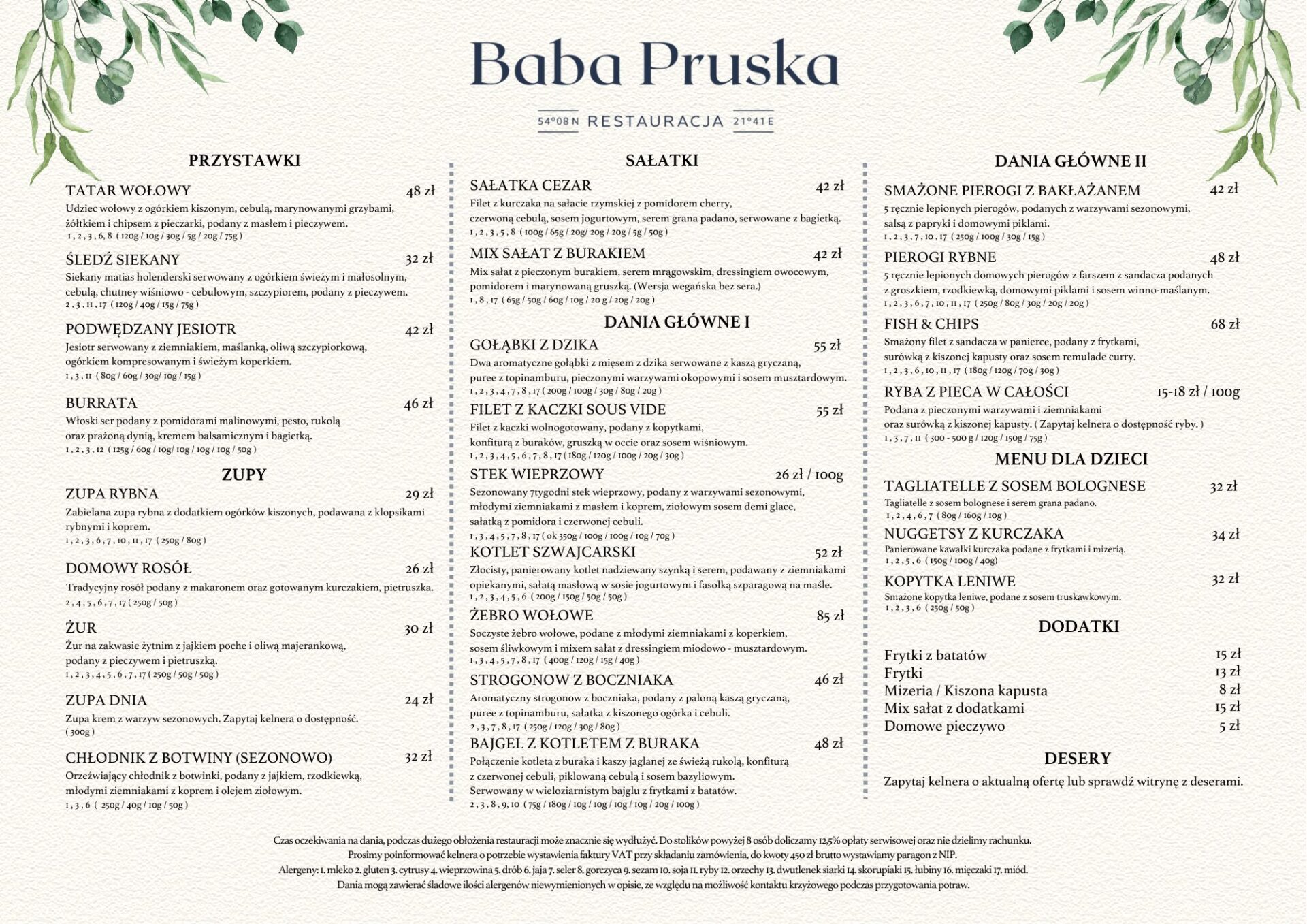 26' menu Baba A3