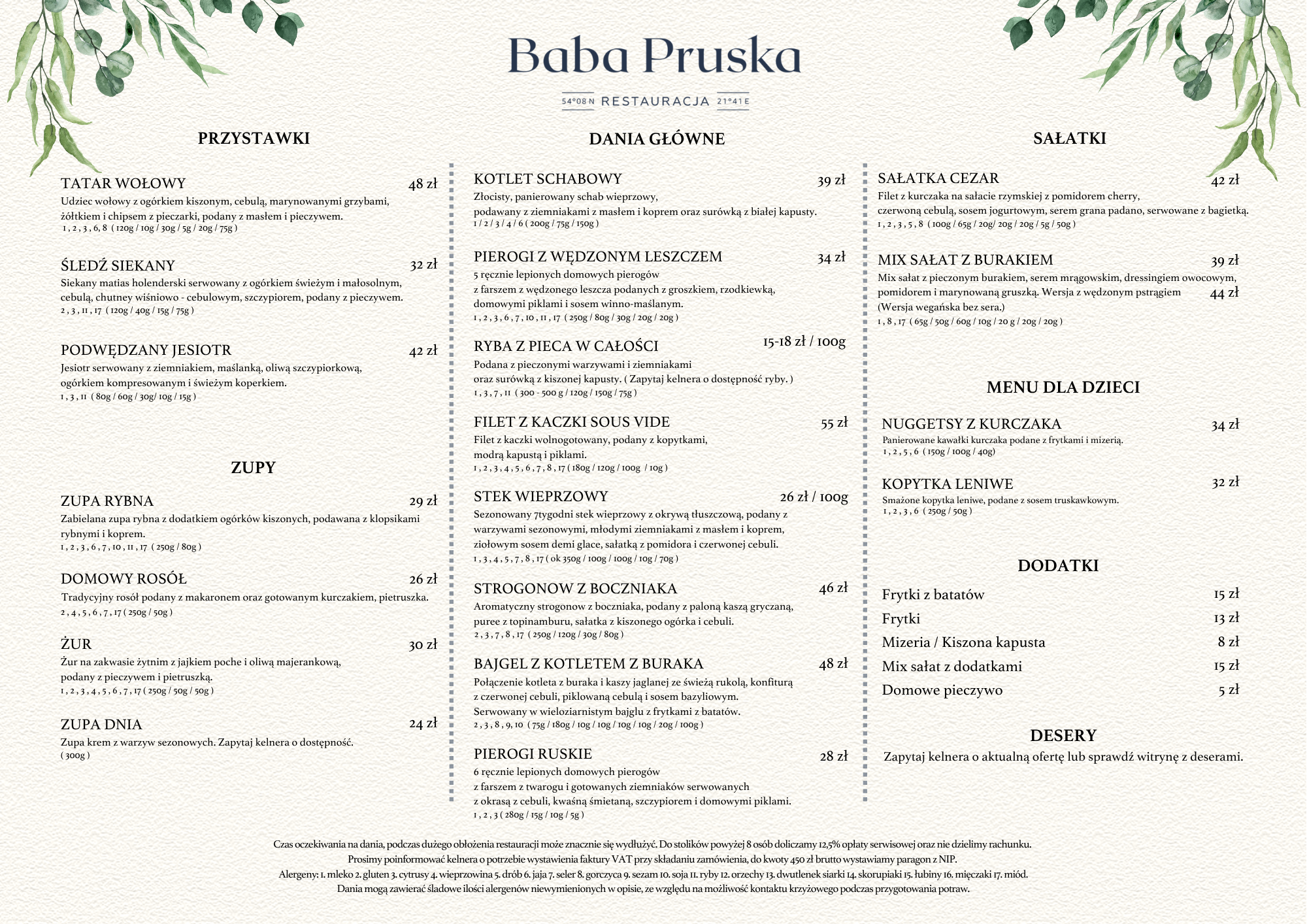 październik 26' menu Baba A3